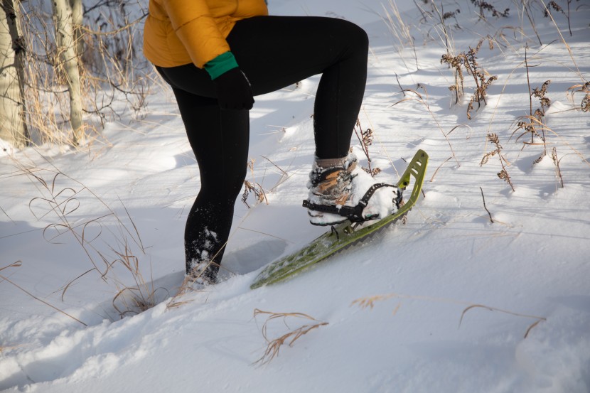 atlas helium trail for women - the burly toe crampon is great for steep terrain.