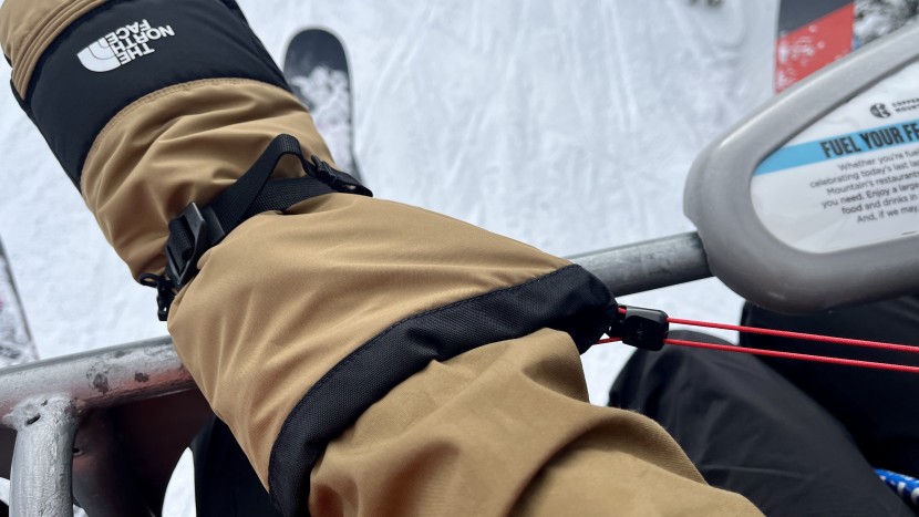 a convenient drawstring seals the glove around a jacket cuff.