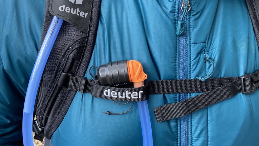 deuter compact exp 14 - the bite valve cover comes in handy when you lay the pack on the...