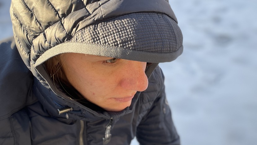 kuhl spyfire hoody for women - the spyfire's hood has an extended brim for added protection.