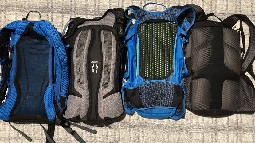 hydration pack - each of these backs has a different back panel design intended to...