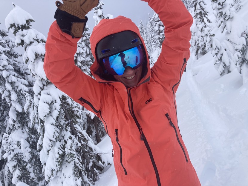 outdoor research archangel for women - raise 'em up! the large, stiff underarm zips were not our favorites.