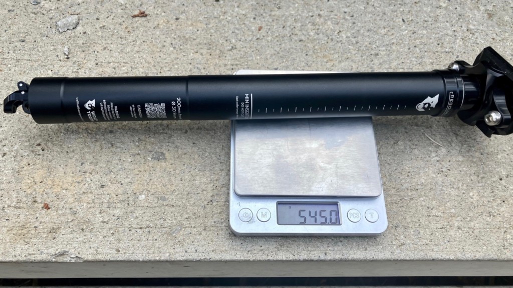 wolf tooth components resolve - this post blends long travel with a low weight. impressive.