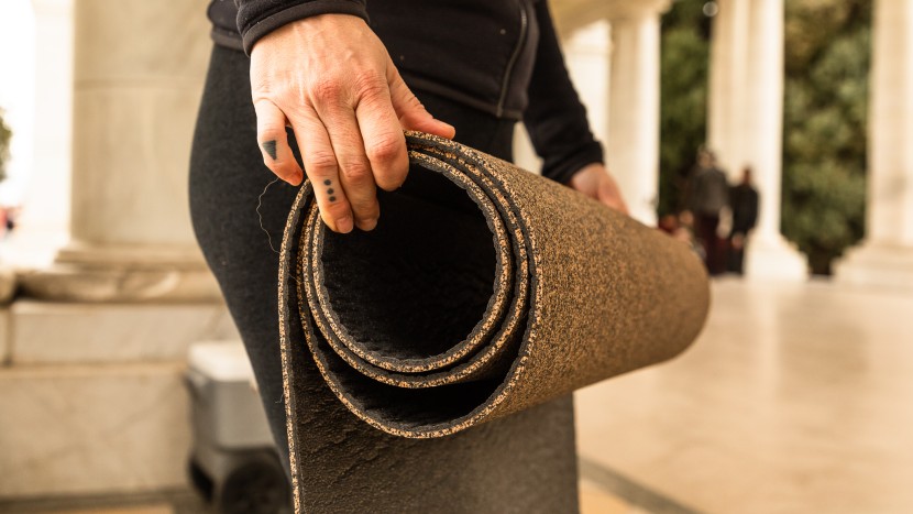 exercise equipment - yoga mats roll up nicely and are easily portable.