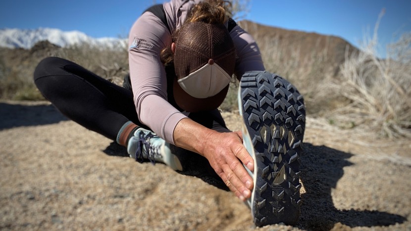 altra lone peak all-wthr mid 2 for women - a post testing stretch reveals the profile of the maxtrac outsole on...