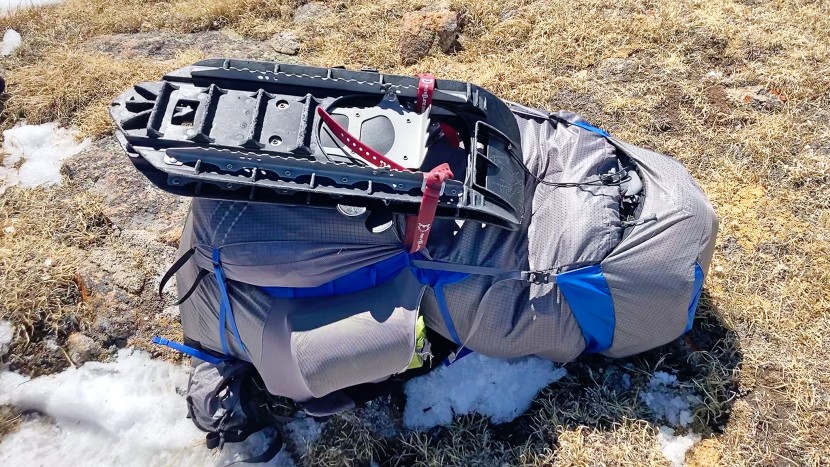 osprey exos pro 55 - lash points around the center pocket work well to carry additional...