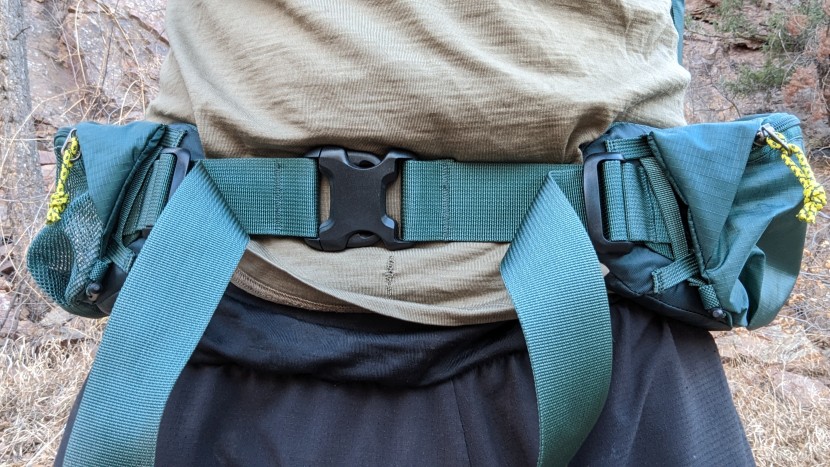 one hip belt pocket on the flash 55 is made with ripstop nylon, and...