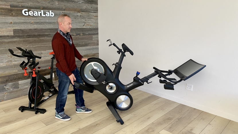 echelon connect ex-8s - when tilted forward to utilize the wheels, the ex-8s is quite long...