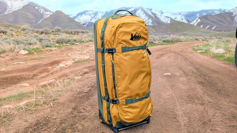 rei co-op big haul recycled rolling duffel 34" - standing at attention and ready for orders. we love that this...