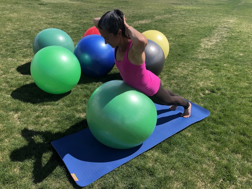 putting our core to the test during our exercise ball evaluation.