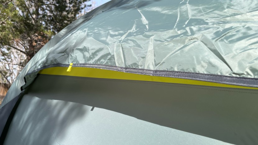 the sides of the rainfly will flap in the wind unless they are tied...