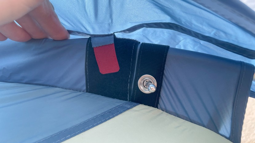 rei co-op skyward 4 - the velcro setup on the hat-like rainfly - it's as annoying as it...