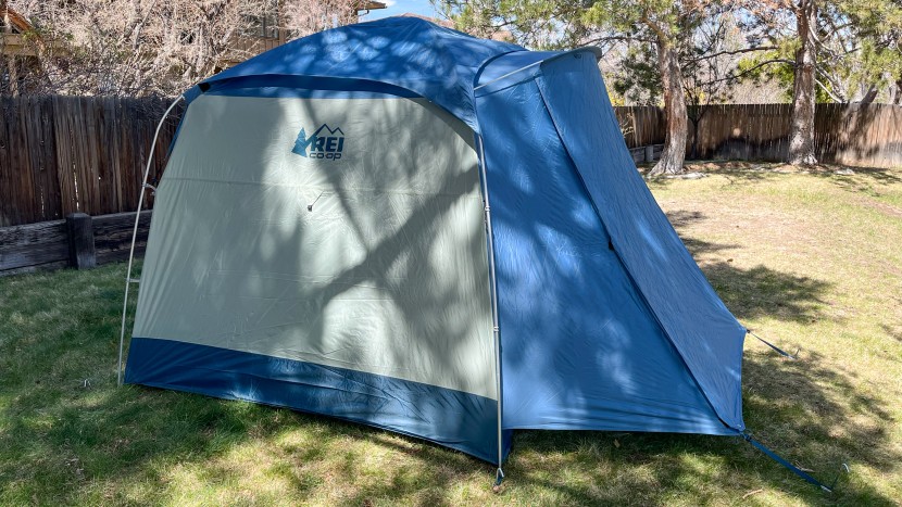 rei co-op skyward 4 - the tall, blunt sides can turn into sails quickly, so don't forget...