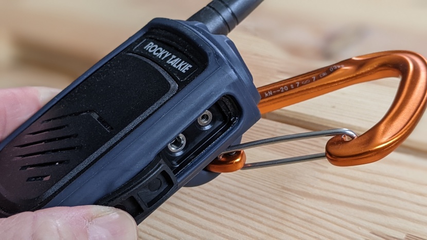 rocky talkie mountain radio - a port allows you to detach an extendable, waterproof microphone...