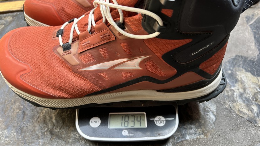 altra lone peak all-wthr mid 2 - testing the weight of the all wthr boots on our own scale