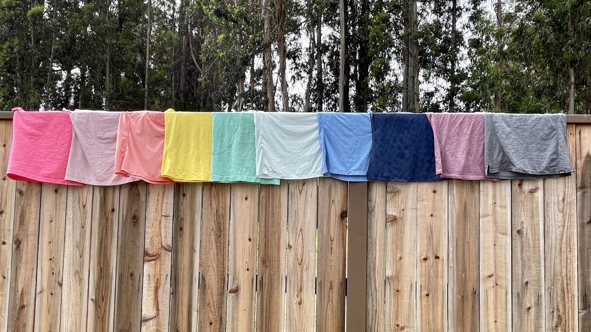 Best Running Shirt For Women Review (A colorful lineup of some of the best female-specific running shirts on the market today.)