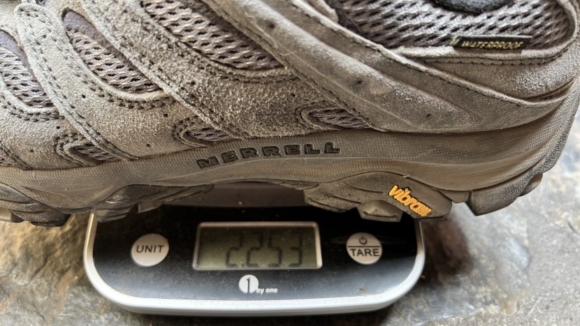 merrell moab 3 waterproof - checking the weight of the moab 3 - it's pretty hefty.