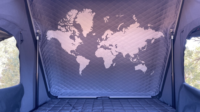 the hardshell half of the ikamper's roof is insulated to help keep...