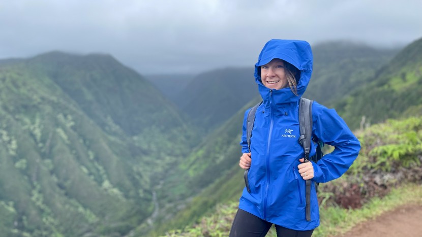 putting the arc'teryx beta lt jacket through its paces during a...