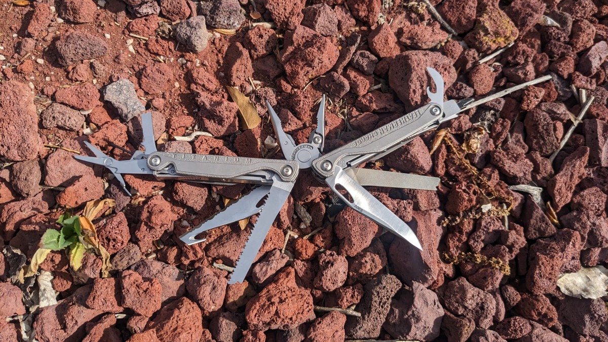 Leatherman Charge+ TTi Review (The Charge+ TTi fanned to show all tools and functions. A useful selection accessible both externally and internally.)