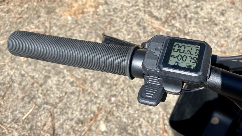 the bike is shown here with the optional throttle added. display and...