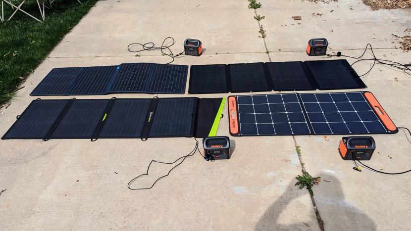 solar power station - we set up every panel in the same open area and hooked them up to...