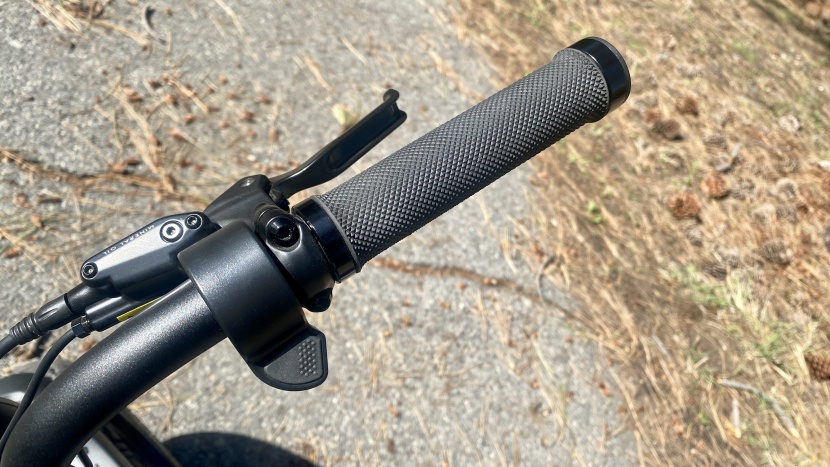 throttle thumb lever shown here is the primary mode of propulsion.