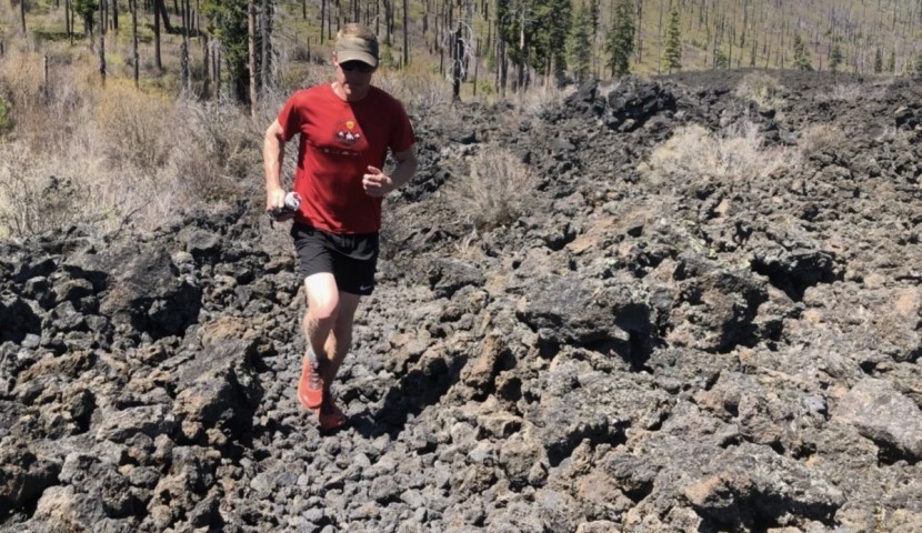 trail running shoes - when you're running on terrain like this, a literal lava field in...