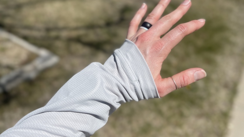 the echo still has long enough sleeves to keep you covered even when...