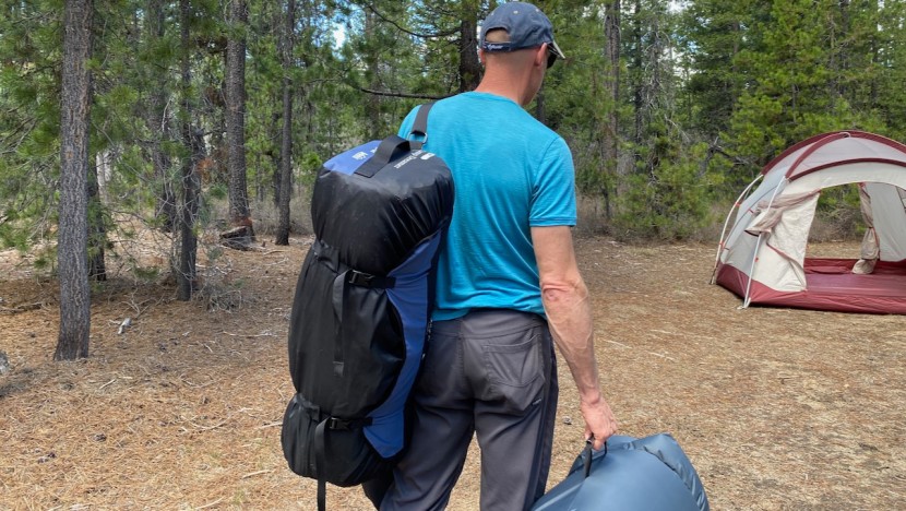 rei co-op camp dreamer xl - not tiny, but easy to carry from the car to the tent.