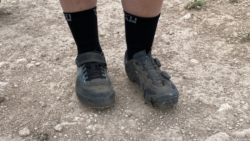 mountain bike shoes womens - we frequently test with a different shoe on each foot. this helps...
