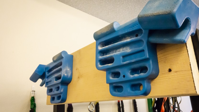 a backer board for hangboard mounting.