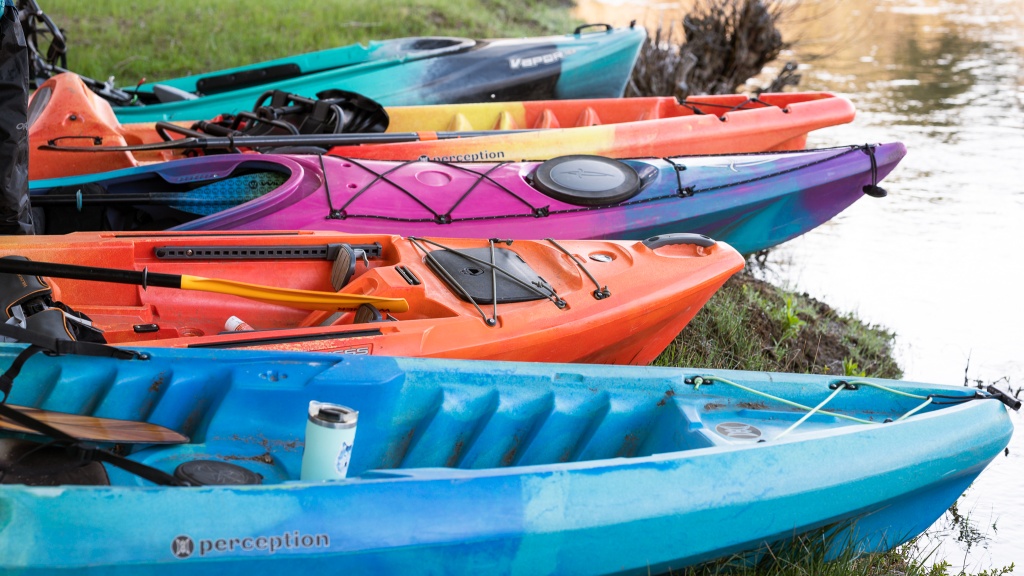 kayak - all lined up and ready to go. which will you choose?