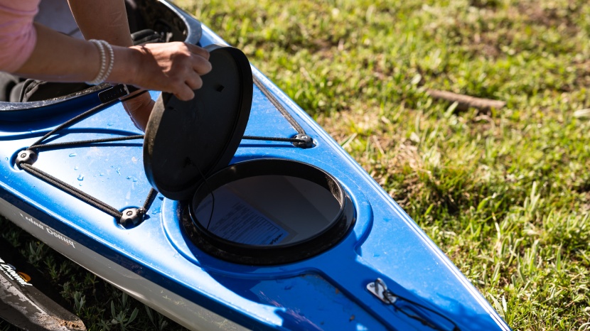 eddyline skylark - the hatch is easy to open and protects your gear from sun and...