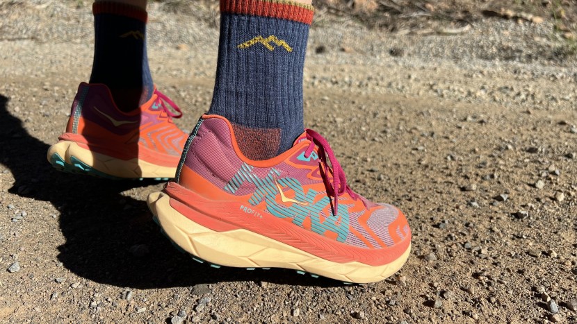 hoka tecton x 2 - profly+ midsole and the 'x' carbon fiber plate reduce sensitivity...