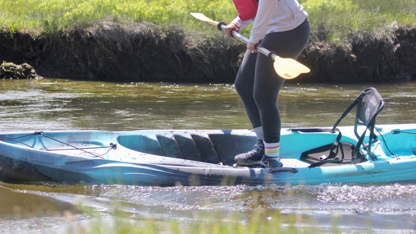 perception tribe 11.5 - we felt comfortable standing up in this kayak and even rocking it...