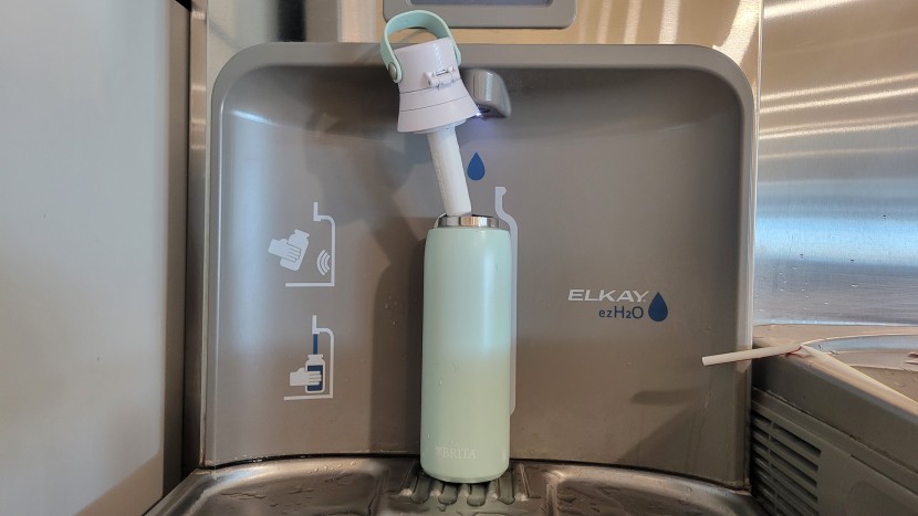 brita stainless steel filter bottle - the brita became our favorite for airport travel because it's easy...