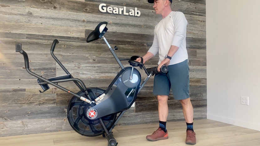 schwinn airdyne ad6 - it might not be easy to store, but it rolls away easily.