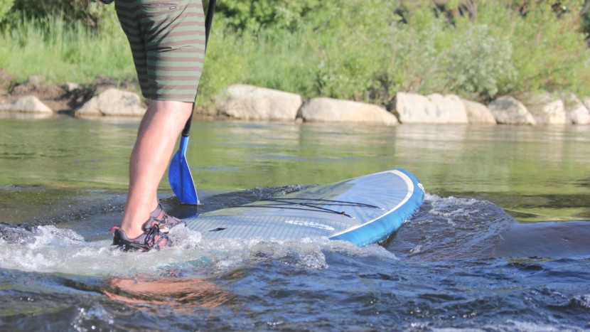 hard paddleboard - the surftech catalyst tuflite v-tech is comfortable in small waves...