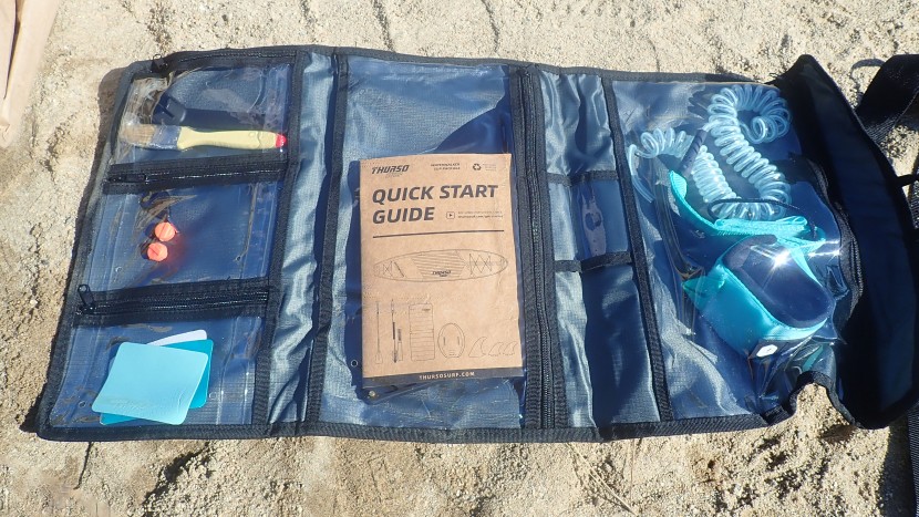 the waterwalker includes an organized repair pouch that has velcro...