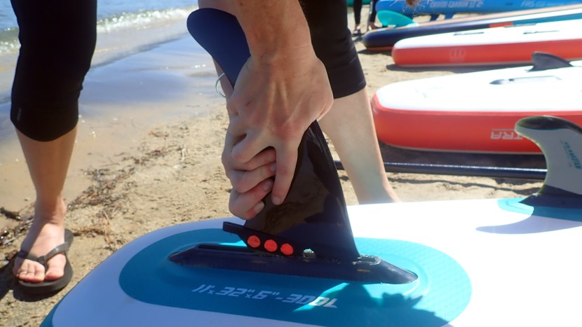 paddle board - the three detachable fins on the thurso waterwalker require no tools...