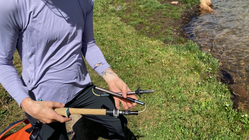 finally, you can slide apart the bottom two sections of the poles...