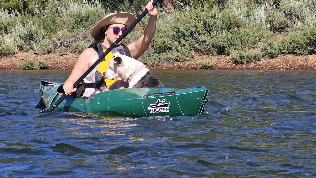 tucktec folding kayak - we had plenty of space to paddle around with maggie the dog on a...