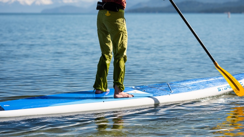 the standing deck area is slightly lower than the nose of this...