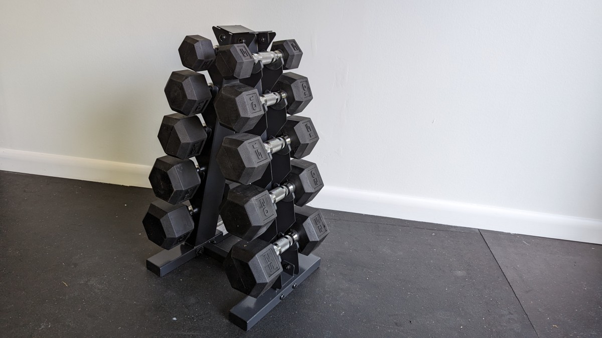 CAP Coated Hex Set with Rack Review (The CAP set provides a variety of weight ranges and storage option for a great price.)