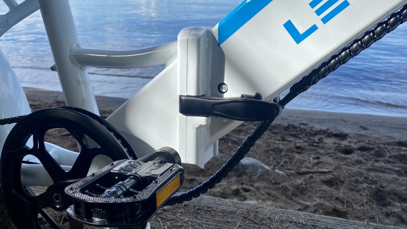 lectric xp 3.0 step-thru - the frame closure mechanism gives the bike a solid feel that never...