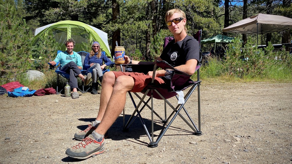 alps mountaineering king kong - matt hoffman enjoys his breakfast of champions while relaxing in the...