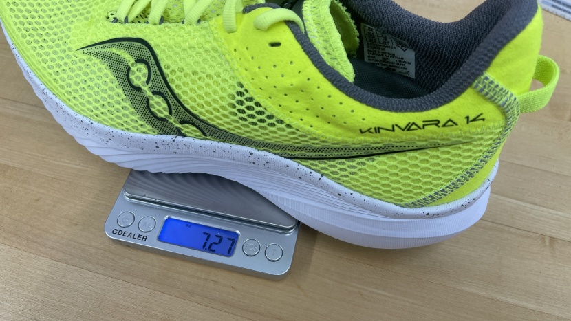 saucony kinvara 14 - this shoe is light, light, light. that said, we'd take a little...