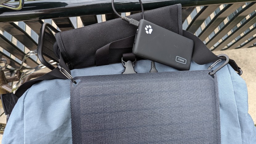 flexsolar 40w - the flexsolar has carabiners and loops to hang it so you can set...