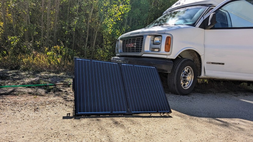 solar power station - the renogy 100w is a durable and efficient panel to set up at your...